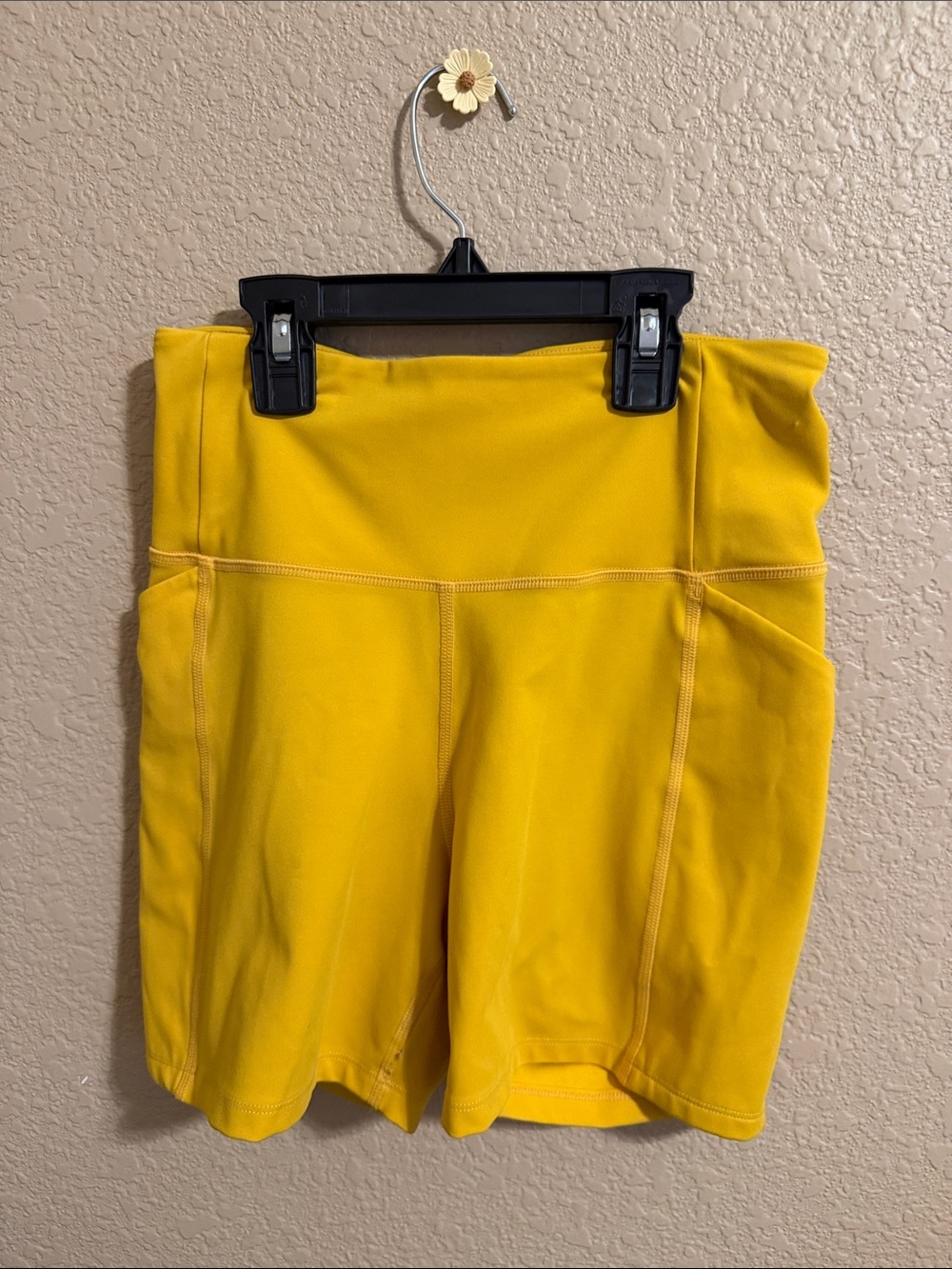 girlfriend collective Bright Yellow High-Rise Bike Shorts